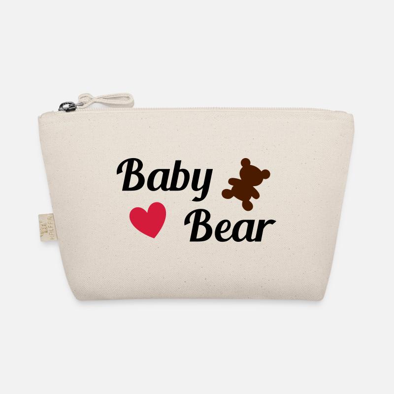 ★ Designfarben änderbar ★ Baby bear (Bär, Herz) Bio-Täschchen