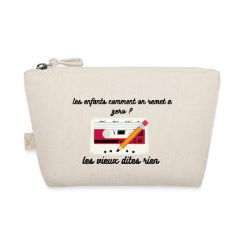 tshirt humour casette - Trousse biologique - nature - Devant