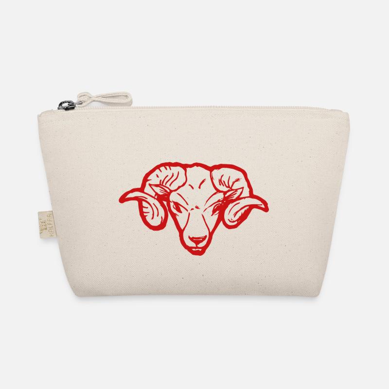 Roter Widderkopf Rammbock Geschenkidee Teufel Bio-Täschchen