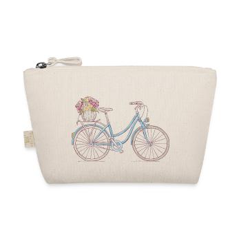 Vintage Fahrrad Damen mit Blumenkorb - Bio-Täschchen - Natur - Vorne
