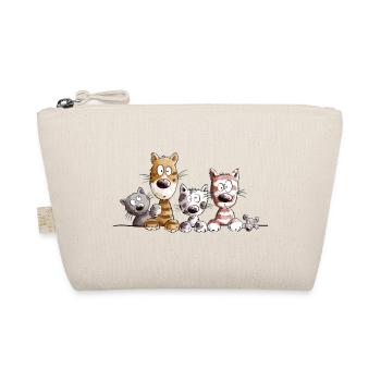 Happy Cats I Cat Friends Gift - Organic Pouch - nature - Front