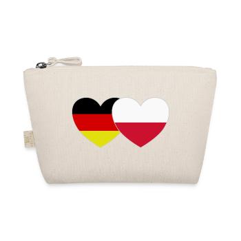 Deutschland Polen Flagge Herz - Bio-Täschchen - Natur - Vorne