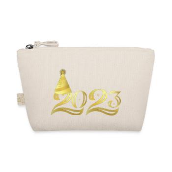 Cadeau jumelé Gold Hat New Year Party 2023 - Trousse biologique - nature - Devant