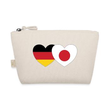 Deutschland Japan Flagge Herz - Bio-Täschchen - Natur - Vorne