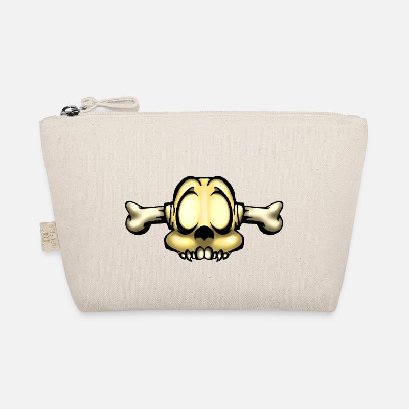 Schädel. Schädel mit Knochen durch den Kopf. Bio-Täschchen