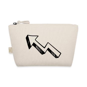 Arrow drawing sketch black - Organic Pouch - nature - Front