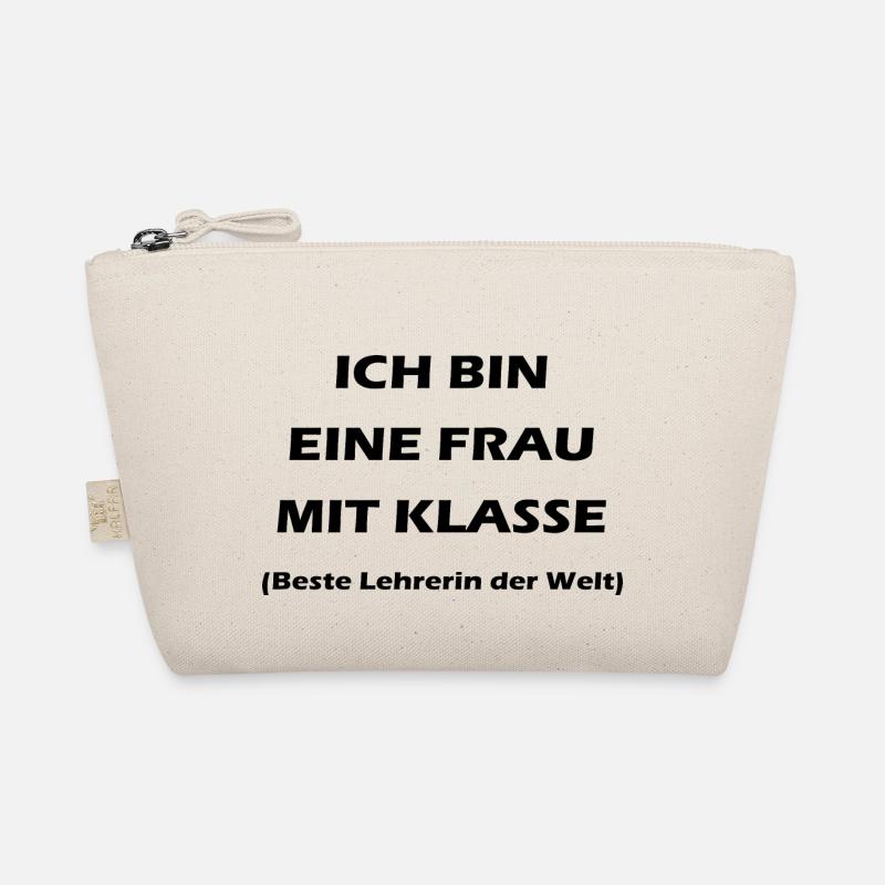 Frau mit Klasse Lehrer Spruch black - Bio-Täschchen - Natur