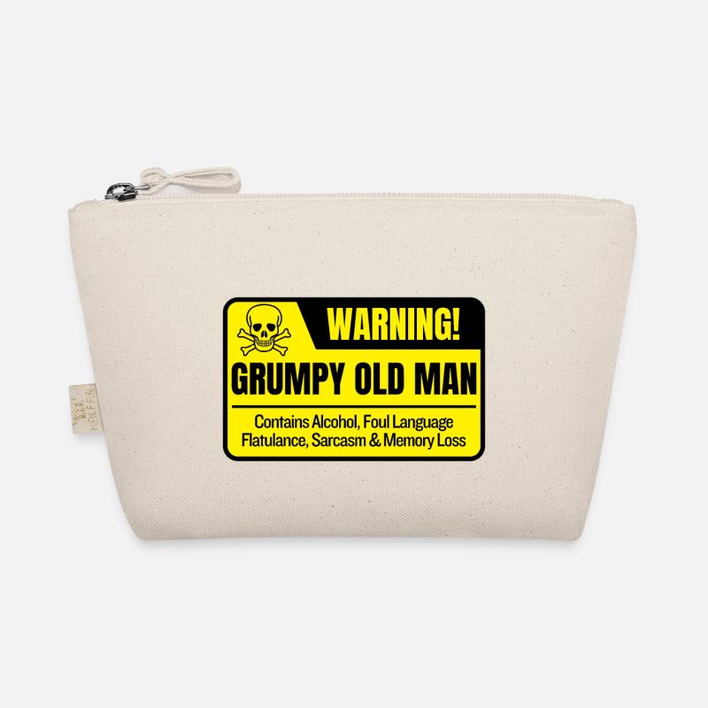 Funny Grumpy Old Man Warning Sign Organic Pouch