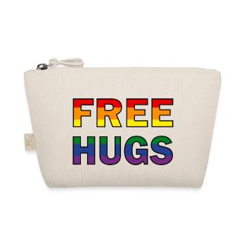 Free Hugs Regenbogenfahne - Bio-Täschchen - Natur - Vorne