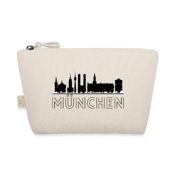 München Motiv mit Silhouette der Stadt in schwarz - Bio-Täschchen - Natur - Vorne