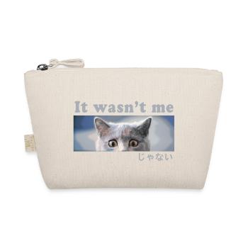 Busted? It Wasn't Me! Guilty Cat - Organic Pouch - nature - Front