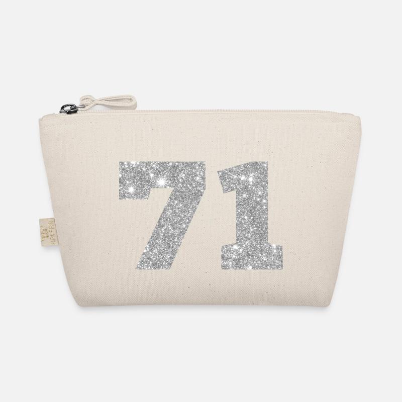 71 Silber Glitter - 71. Geburtstag Bio-Täschchen