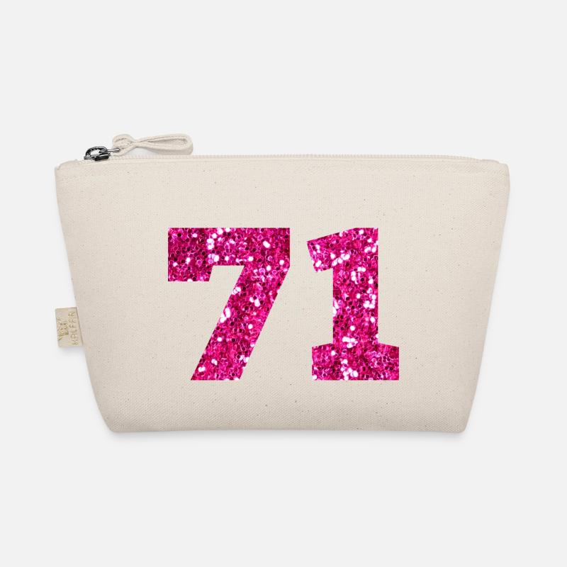 71 Pink Glitter - 71st Birthday Organic Pouch