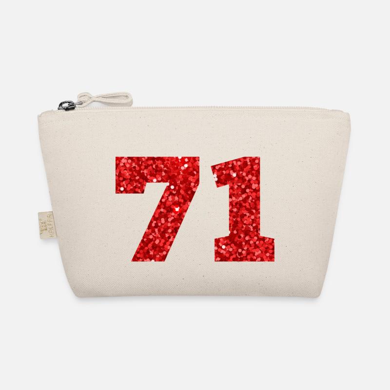 71 Roter Glitzer - 71 Geburtstag Bio-Täschchen