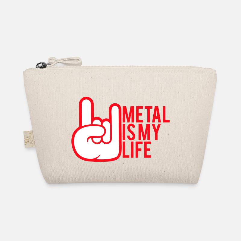Metal Is My Life Hard Rock Hörner Comic Handgeste Bio-Täschchen