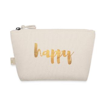 Happy Gold Happy Happiness Police cursive de luxe - Trousse biologique - nature - Devant