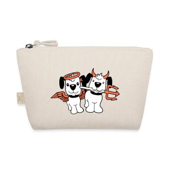 2 Dogs Angel Devil Satan Heaven Hell Conscience - Organic Pouch - nature - Front