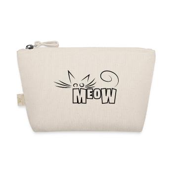 Meow! - Elegant Cat Outline - Organic Pouch - nature - Front