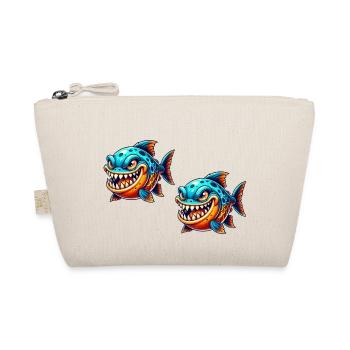 piranha comic fisch 2 - Bio-Täschchen - Natur - Vorne