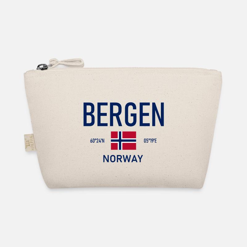 Bergen - Norway - Coordinates - Flag Organic Pouch