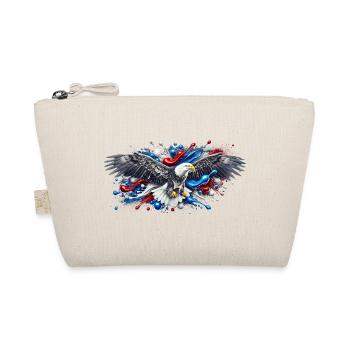 Flying bald eagle with splashes of paint - Organic Pouch - nature - Front