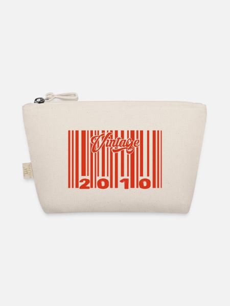 Vintage 2010 Born In 2010 15 Year Old Bar Code Anniversai - Organic Pouch - nature - Front