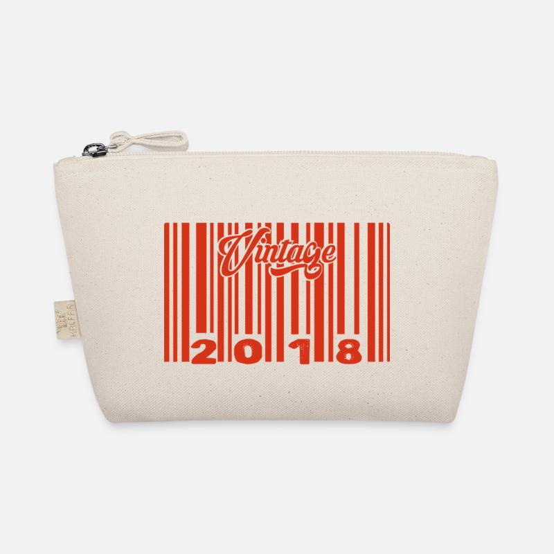Vintage 2018 born in 2018 7 years bar code anniversair Organic Pouch
