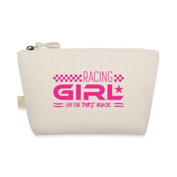Racing Girl – Dirt Bike - Organic Pouch - nature - Front