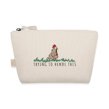 trying to hendl this Spruch Huhn Henne Hahn - Bio-Täschchen - Natur - Vorne