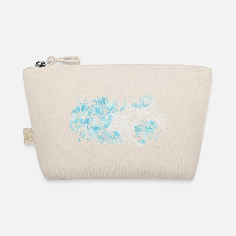 Blauer Blumen-Muster Bio-Täschchen