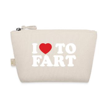 Cœur Rouge Sur Fond Noir "I Love To Fart" - Trousse biologique - nature - Devant