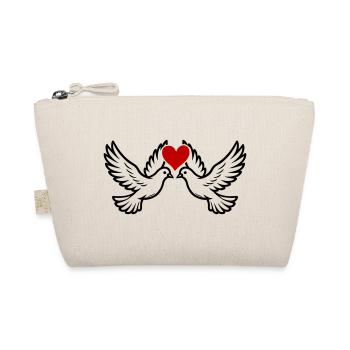 Deaf Loving Couple Couple Heart - Organic Pouch - nature - Front