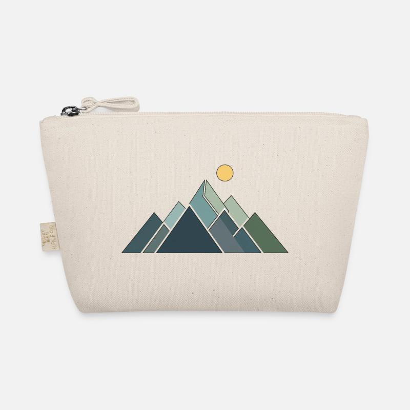 Geometric Mountain Landscape Illustration Organic Pouch