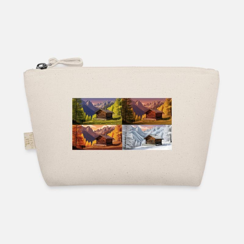Cabane idylle dans la vallée de montagne Trousse biologique