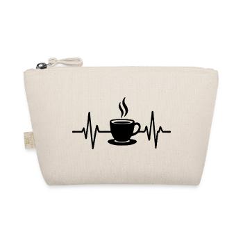 Broken Heart Kaffeetasse Minimalistisches Liniendesign - Bio-Täschchen - Natur - Vorne