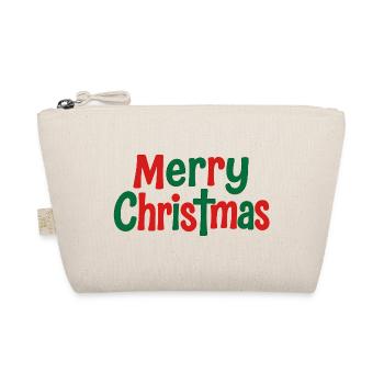 Merry Christmas Playful Text Art - Organic Pouch - nature - Front