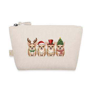 Chihuahua Weihnachtsmann Weihnachtsbeleuchtung - Bio-Täschchen - Natur - Vorne