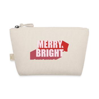 Merry and Bright Retro Christmas - Organic Pouch - nature - Front