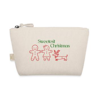 Noël – Couple en pain d’épices & teckel (rouge) - Trousse biologique - nature - Devant