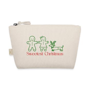 Noël – Famille en pain d’épices avec teckel (vert) - Trousse biologique - nature - Devant