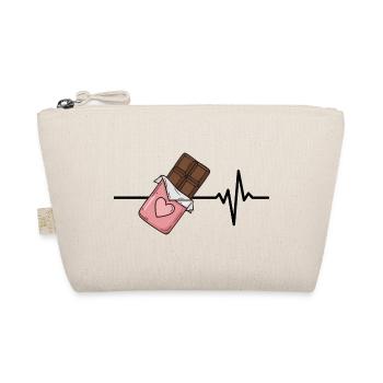 Le chocolat est ma vie, battement de cœur, amour chocolaté - Trousse biologique - nature - Devant