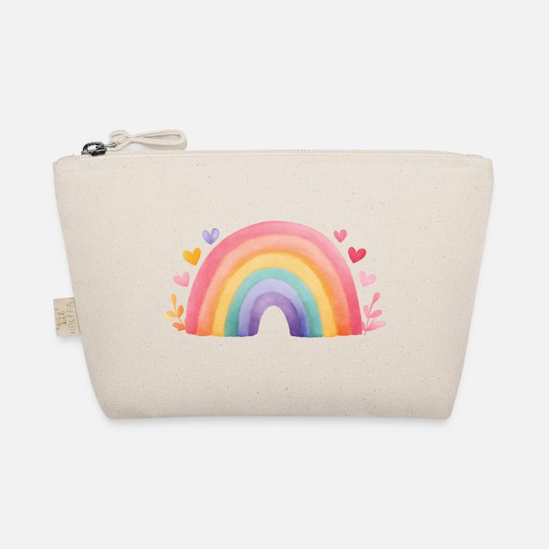 Minimaler Regenbogen Aquarell – Kinder Design Bio-Täschchen