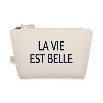 La Vie Est Belle Schriftzug - Bio-Täschchen - Natur - Vorne