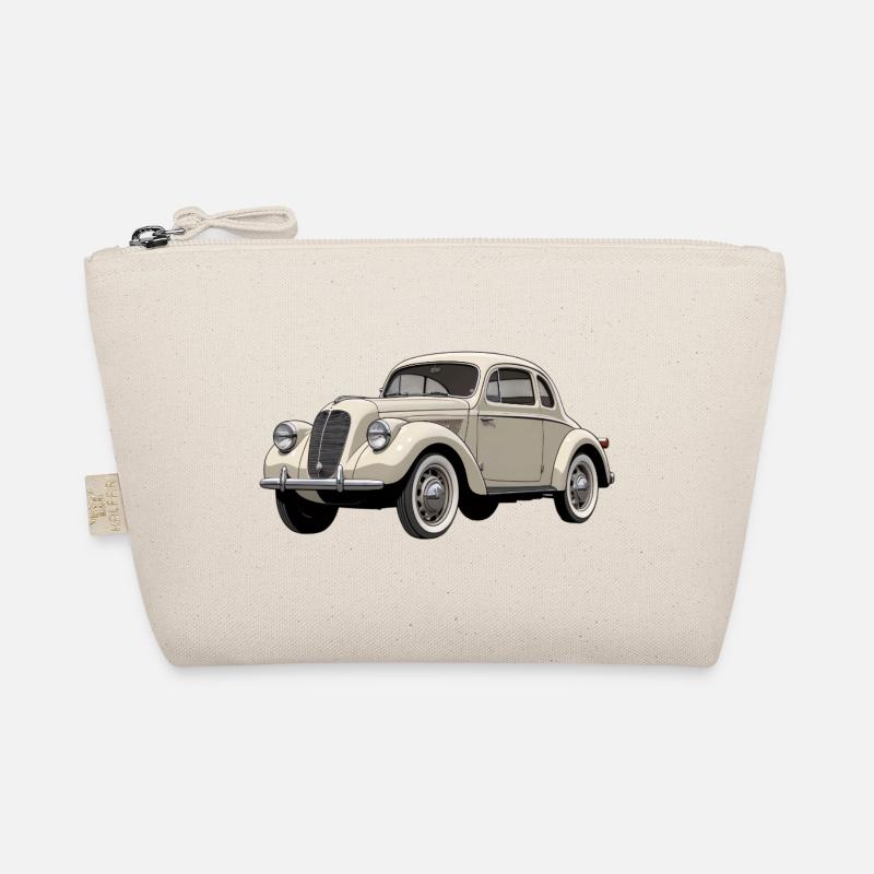 Beige Vintage Coupe Artwork Organic Pouch