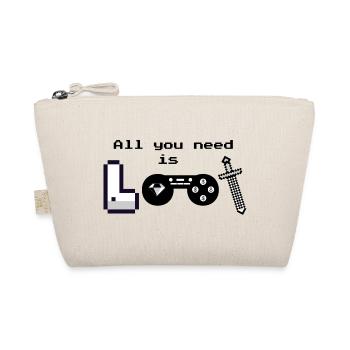 Pixel Logo Gaming "All you need is loot" - Organic Pouch - nature - Front