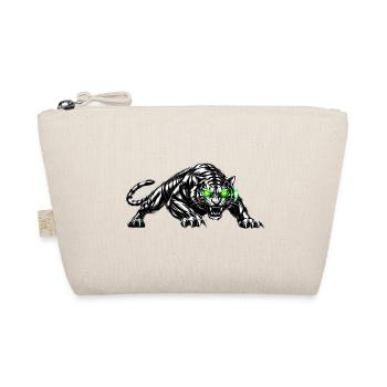 Black Tiger with Neon Eyes - Organic Pouch - nature - Front