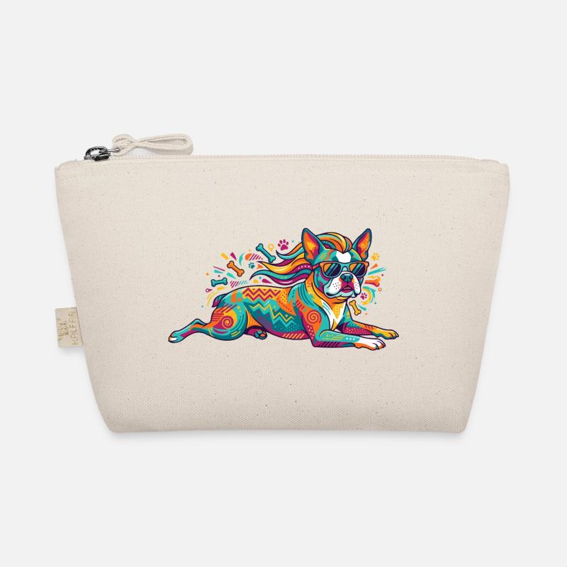 Mode bouledogue de chien avec lunettes de soleil explosion de couleurs Trousse biologique