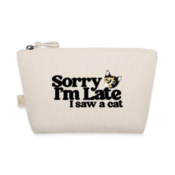 Calico Cat Peeking Spotlight - Organic Pouch - nature - Front