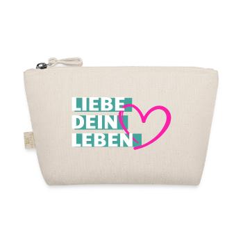Liebe Dein Leben Herzmotiv - Bio-Täschchen - Natur - Vorne