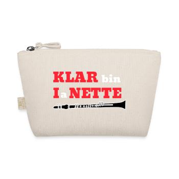 KLAR bin I a NETTE Klarinette Wortspiel - Bio-Täschchen - Natur - Vorne